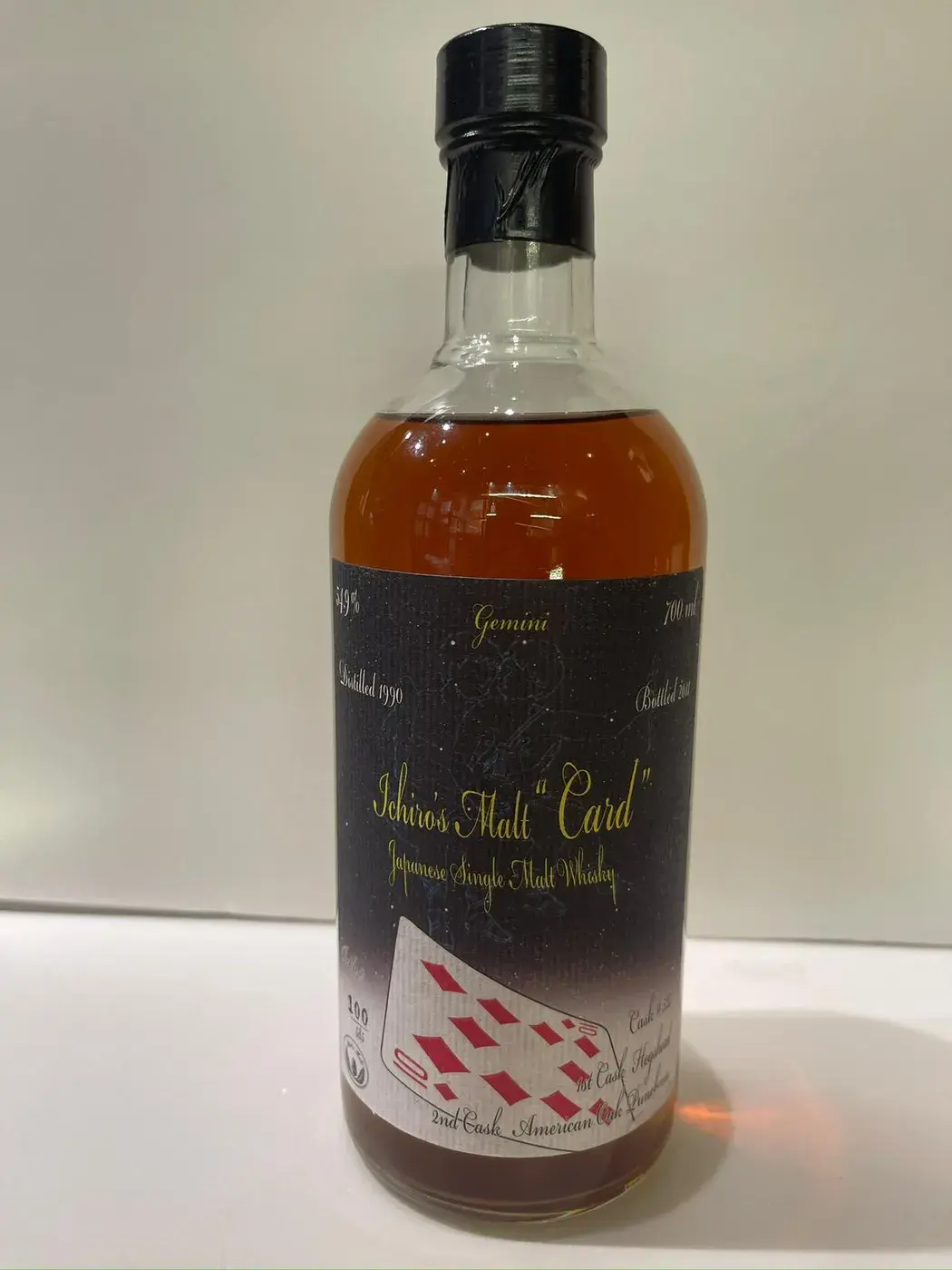 Hanyu Ichiro's Malt Card Series 10 Of Diamonds 54.9 abv 1990 (1 BT70) — Hanyu Ichiro, Japan — view 2